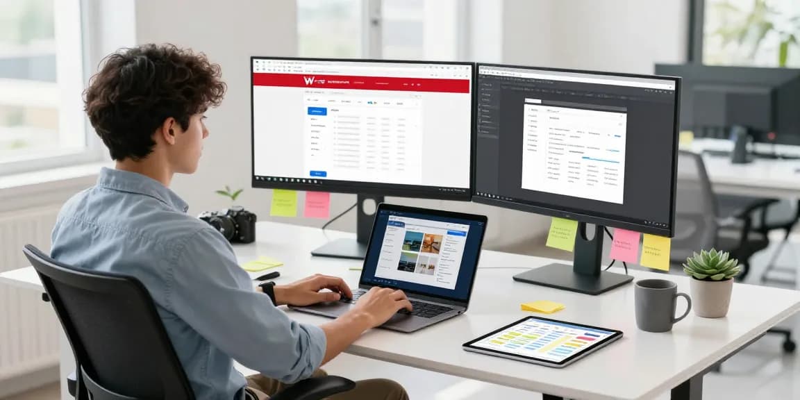 Professional workspace using WPS Official Website for document editing and collaboration