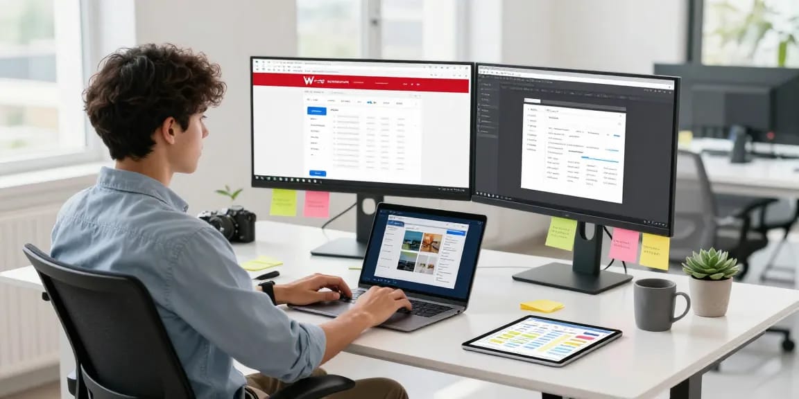 Professional workspace using WPS Official Website for document editing and collaboration