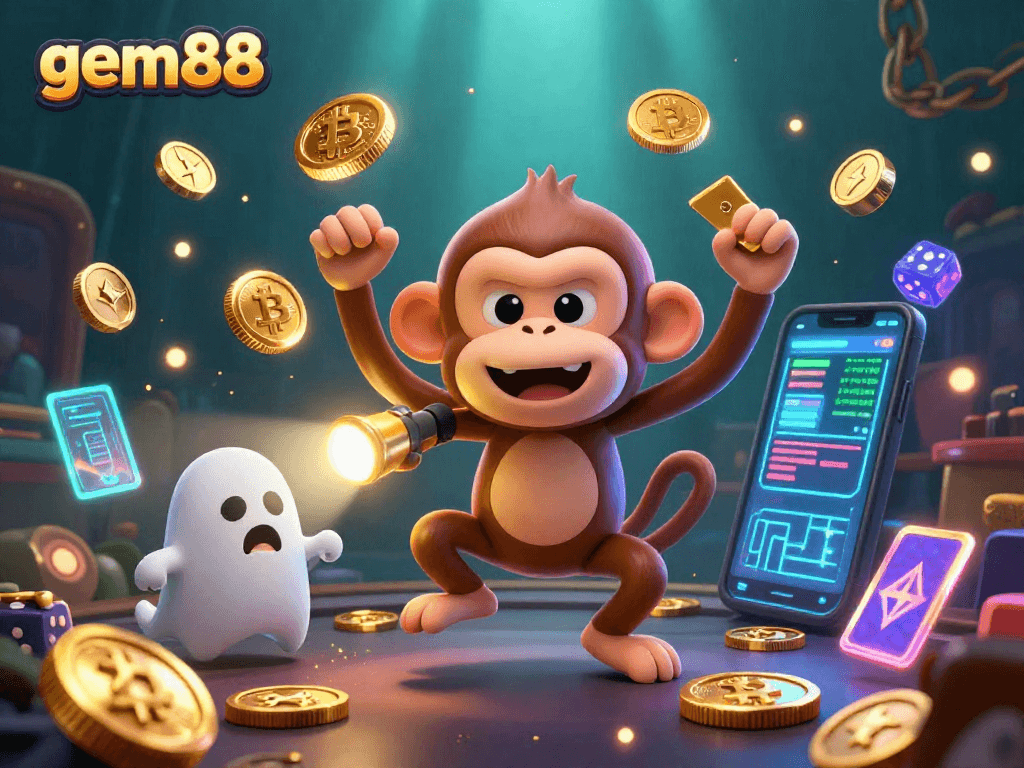 Engage with gem88's thrilling haunted casino adventure featuring playful ghostly characters.