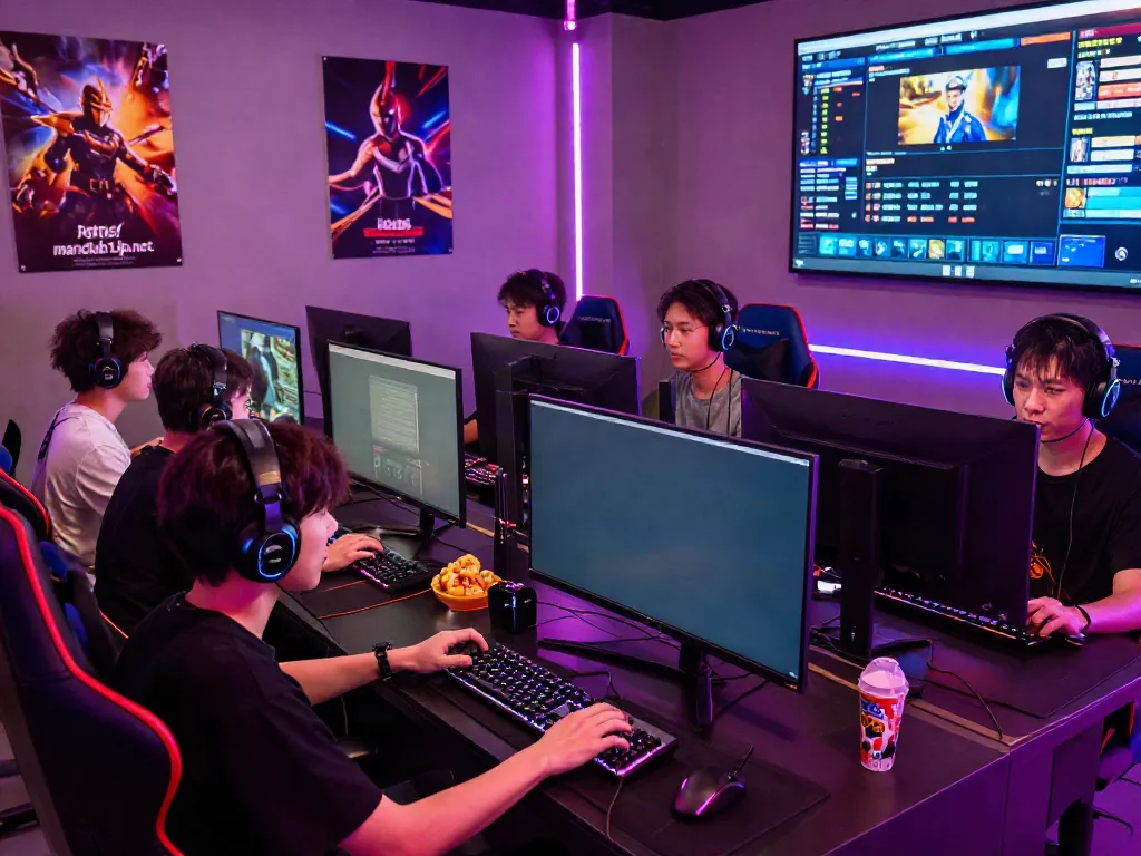 Group of gamers enjoying an interactive session in a vibrant room showcasing excitement from https://manclub1.jp.net/.