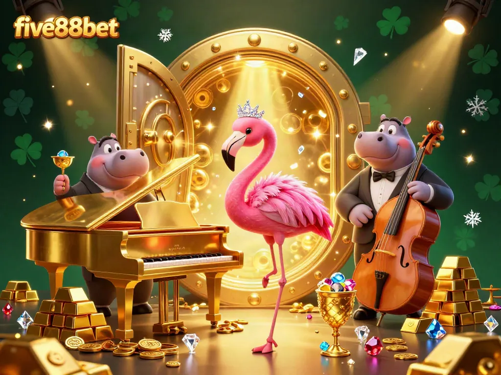 Engage in winning strategies at five88bet with vibrant 3D casino elements and characters.