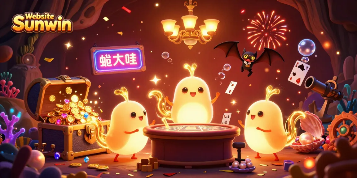 Experience the thrill of gaming at Website Sunwin with illuminating glowworms and vibrant casino elements.