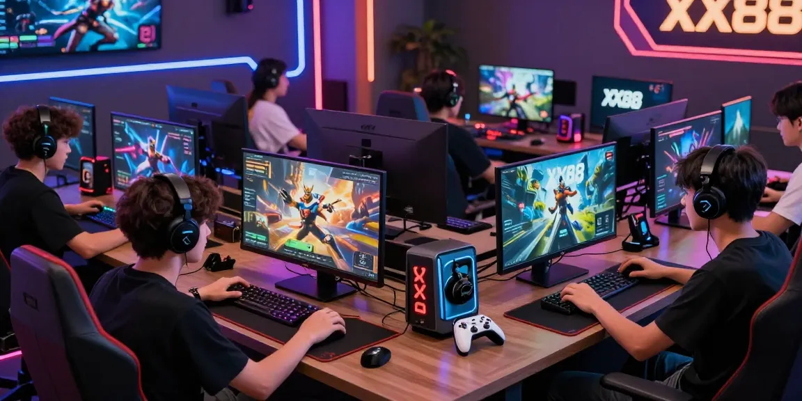 Engaged players enjoying games at XX88, showcasing vibrant gaming atmosphere and interactive experiences.