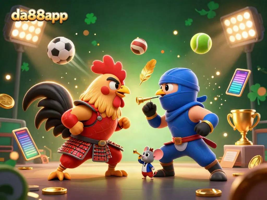 Experience the excitement of da88app with thrilling roosters in a dynamic casino battle.