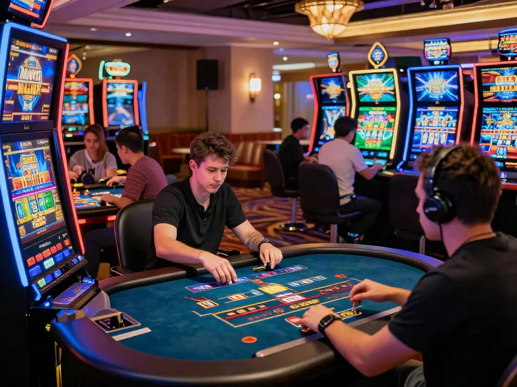 Players enjoying casino games at man88, showcasing an engaging and exciting atmosphere.