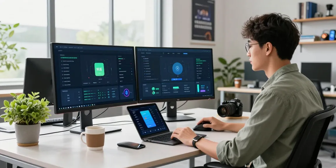 快连 application enhancing productivity in a modern tech workspace with connectivity metrics.