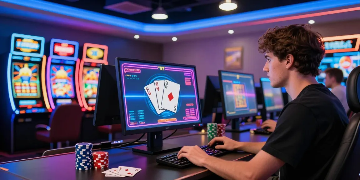 Spannende Spielatmosphäre in einem Paysafe Card Casino mit lebhaften Neonlichtern und Spielsymbolen.